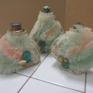 Lot 3 pc Empty perfume BOTTLES Vintage 1950`s-1960`s